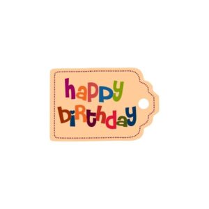 Eticheta \"happy birthday\" mica