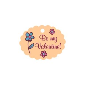 Eticheta \"Be my Valentine!\" mare