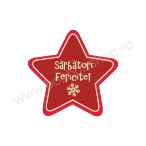 Eticheta steluta \"Sarbatori fericite!\"