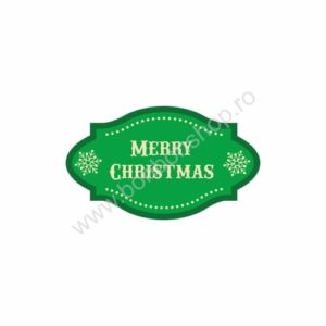 Eticheta verde „Merry Christmas”