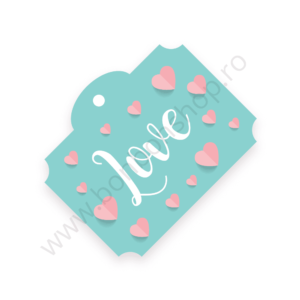 Eticheta cu inimioare „Love”