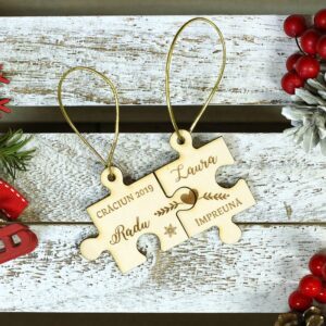 Decoraţiune personalizabilă tip puzzle - 2 piese