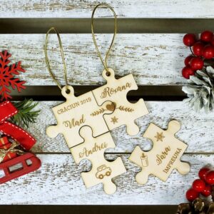 Decorațiune personalizabilă tip puzzle - 4 piese