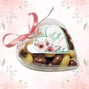 Cutie inimă cu fructe/nuci în ciocolată - MT004