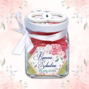 Borcan mediu cu decoraţiune pe capac - B003