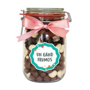 Borcan uriaș cu etichete personalizabile (720g)