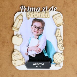 Decorațiune „Prima zi de școală” cu fotografie