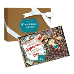 Cutie cadou „Tata” (dulciuri și decorațiune)