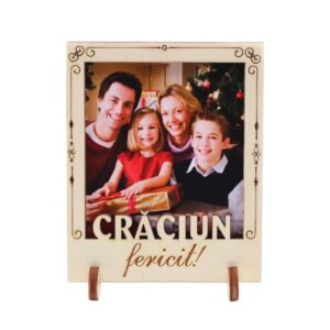 Ramă cu fotografie „Crăciun Fericit!” - personalizabilă