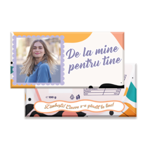 Ciocolată personalizată cu poză „De la mine pentru tine”