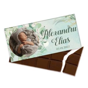 Mărturie ciocolată cu poză pentru băiețel – 100g (buc) v2