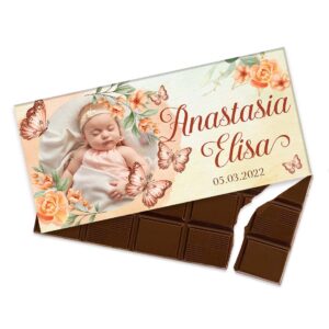 Mărturie ciocolată cu poză pentru fetițe – 100g (buc) v2