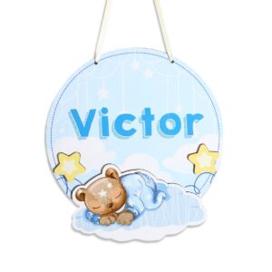 Decorațiune mare de cameră \"Ursuleț somnoros\" - personalizabilă