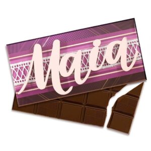 Mărturie ciocolată 100g personalizată cu nume din lemn (buc)