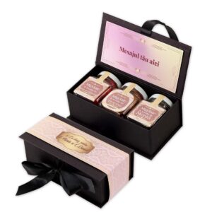 Cutie cadou „Mixed Almonds” roz - personalizabilă