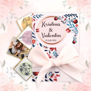 Mărturie cu 6 mini pătrățele de ciocolată 01