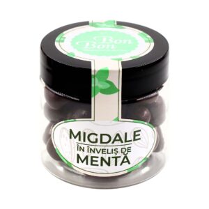 Migdale in ciocolata neagra si menta - 80g (buc)
