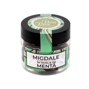 Migdale in ciocolata neagra cu menta - 46g (buc)