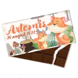 Mărturie tabletă de ciocolată „Forest animals” 100g