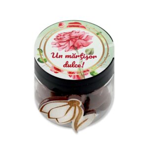 Cutie rotundă „Un mărțișor dulce” cu lalea